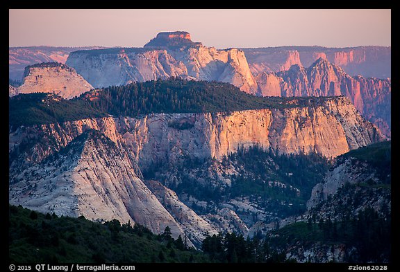 Canyons at sunset, Lava Point. Zion National Park, Utah, USA.