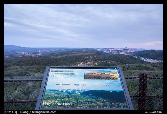 Edge of the Plateau interpretive sign, Lava Point. Zion National Park (color)