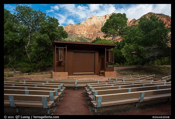 Amphitheater, Watchman Campground. Zion National Park, Utah, USA.