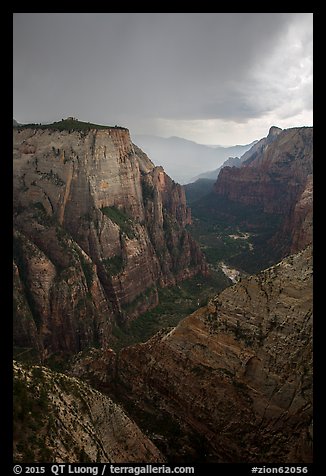 Dark storm clouds over Zion Canyon. Zion National Park (color)