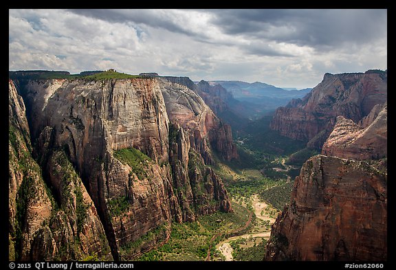Multi-colored cliffs of Zion Canyon from Observation Point. Zion National Park (color)