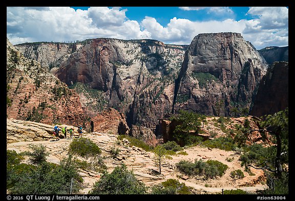 Backpackers on West Rim Trail. Zion National Park (color)
