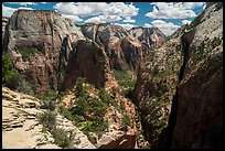 Great White Throne, Angels Landing, and Walters Wiggles. Zion National Park ( color)