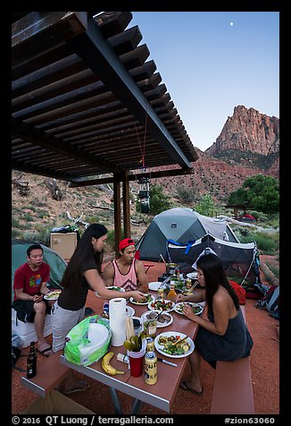 Gourmet dinner at Watchman Campground. Zion National Park (color)