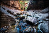 Cascades and boulders, Left Fork. Zion National Park ( color)