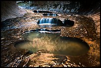 Golden reflections in pools, the Subway. Zion National Park ( color)