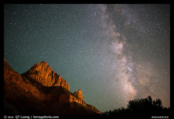Milky Way and Watchman. Zion National Park (color)