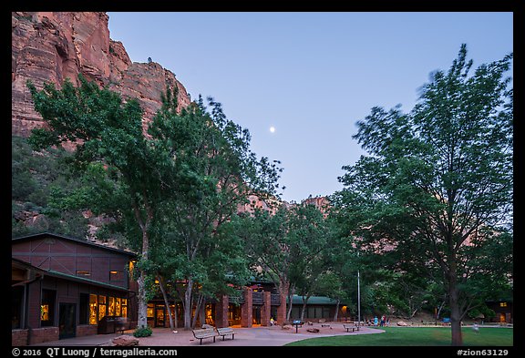 Zion Lodge at dusk. Zion National Park (color)