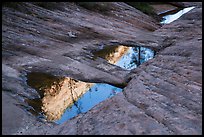 Pothole reflections, Behunin Canyon. Zion National Park ( color)