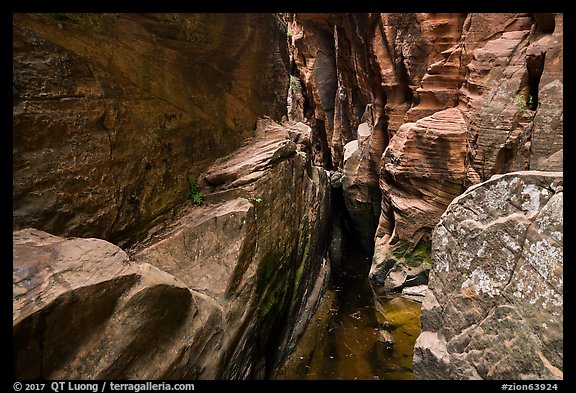 Room with pothole,  Behunin Canyon. Zion National Park (color)