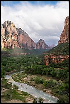 Virgin River and Zion Canyon. Zion National Park ( color)