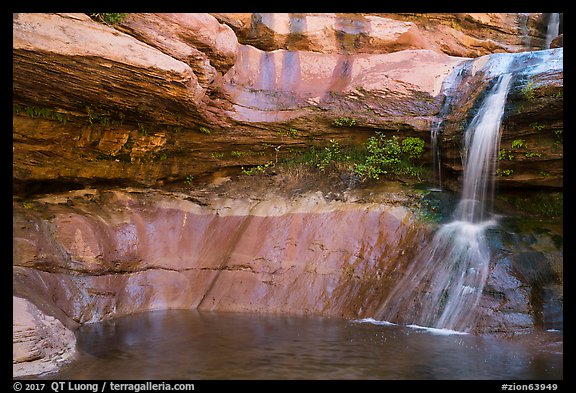 Pine Creek waterfall. Zion National Park (color)