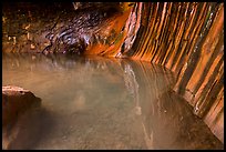 Pool and walls with striations, Pine Creek Canyon. Zion National Park ( color)