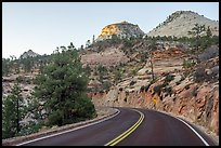Carmel-Zion Road on Zion Plateau. Zion National Park, Utah, USA.