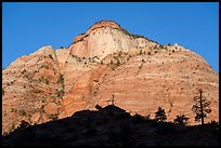 Cliff and silhouette, Zion Plateau. Zion National Park ( color)