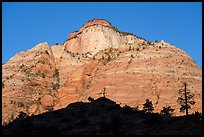 Cliff and silhouette, Zion Plateau. Zion National Park ( color)