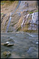 Mystery Falls, the Narrows. Zion National Park, Utah, USA.