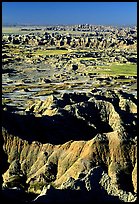Badland ridges from Pinacles overlook, sunrise. Badlands National Park ( color)