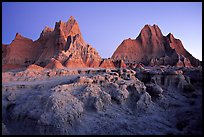 Erosion formations, Cedar Pass, dawn. Badlands National Park ( color)