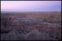 View from Pinacles overlook, dawn. Badlands National Park ( color)