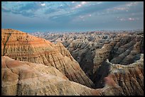 View from Big Badlands Overlook at sunset. Badlands National Park ( color)