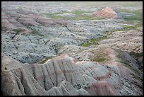 Pastel-colored badlands from Panorama Point. Badlands National Park, South Dakota, USA. (color)