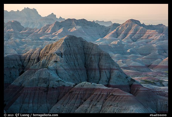 Backlit badlands from Panorama Point. Badlands National Park (color)