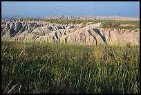 Mixed grass prairie alternating with badlands. Badlands National Park ( color)
