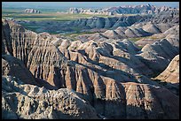 Buttes and ridges with shadows. Badlands National Park ( color)