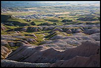 Buttes and grassy areas in Badlands Wilderness. Badlands National Park ( color)