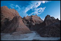 Peaks of Brule Formation at dawn. Badlands National Park ( color)