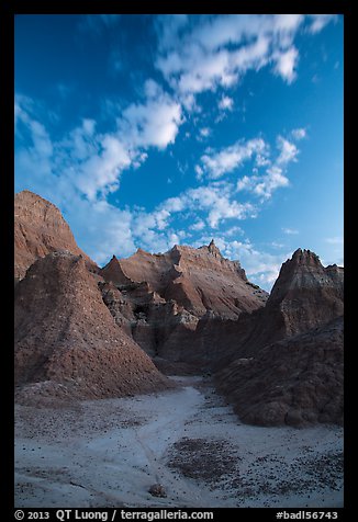 Rugged peaks at dawn. Badlands National Park, South Dakota, USA.