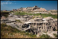 Badlands below and above prairie. Badlands National Park ( color)