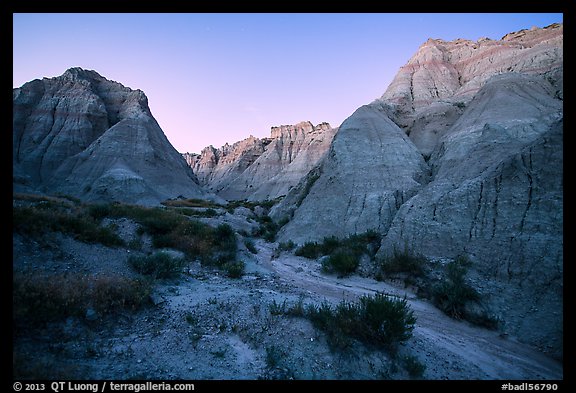 Canyon at dusk. Badlands National Park (color)