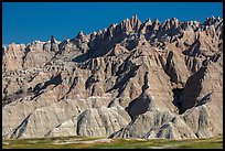 The Wall raising above prairie. Badlands National Park, South Dakota, USA. (color)