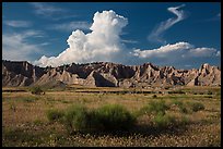 Cedar Butte, South Unit. Badlands National Park, South Dakota, USA. (color)