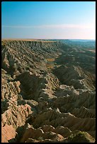 Looking east towards the The Stronghold table, South unit, morning. Badlands National Park, South Dakota, USA.