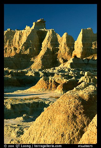 Erosion landforms at Cedar Pass, early morning. Badlands National Park (color)