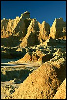 Erosion landforms at Cedar Pass, early morning. Badlands National Park, South Dakota, USA.