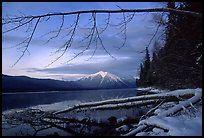 Shore of lake McDonald in winter. Glacier National Park, Montana, USA.