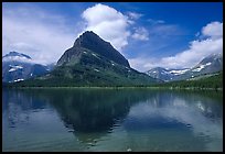 Peak above Swiftcurrent lake. Glacier National Park, Montana, USA. (color)