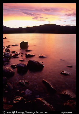 Lake McDonald at sunset. Glacier National Park, Montana, USA.