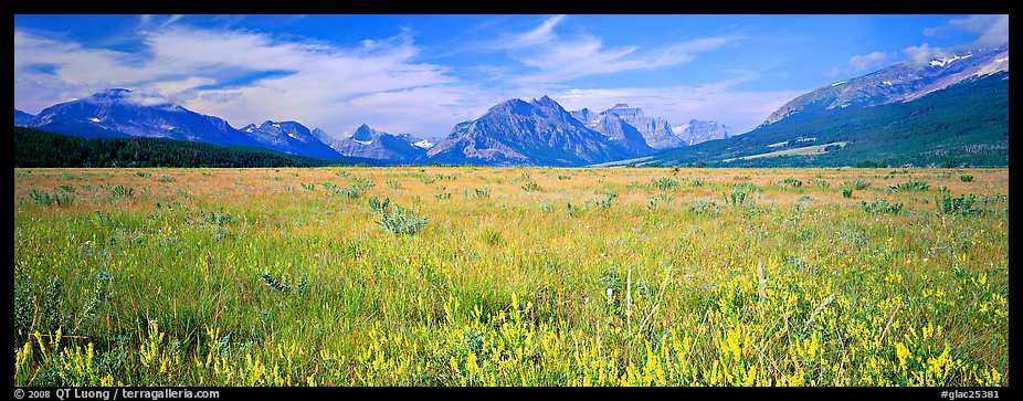 Prairie and mountains. Glacier National Park, Montana, USA.