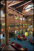 Main lobby of Many Glacier Lodge. Glacier National Park ( color)