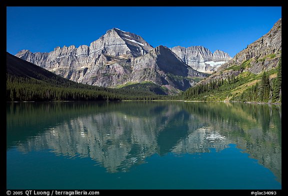 Lake Josephine and Mt Gould, morning. Glacier National Park, Montana, USA.