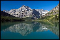 Lake Josephine and Mt Gould, morning. Glacier National Park, Montana, USA. (color)