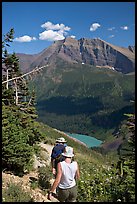 Hiking down the Grinnell Glacier trail, afternoon. Glacier National Park ( color)