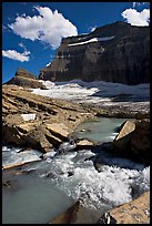 Stream, Mt Gould, and Grinnell Glacier, afternoon. Glacier National Park, Montana, USA.