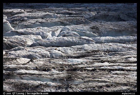 Crevasses on Grinnell Glacier. Glacier National Park, Montana, USA.