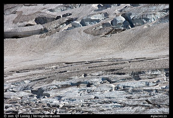 Crevasses on Grinnell Glacier, the largest in the Park. Glacier National Park (color)